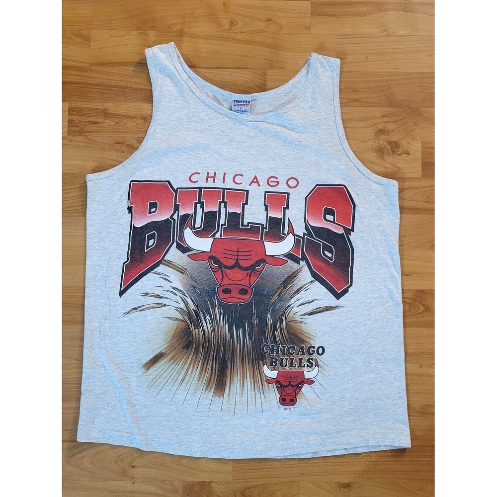 Vintage Chicago Bulls NBA LARGE tank Top Breakthrough Graphic Single Stitch
